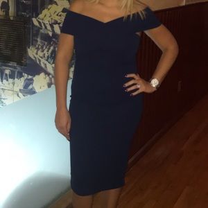 Off the shoulder navy blue dress. Worn once